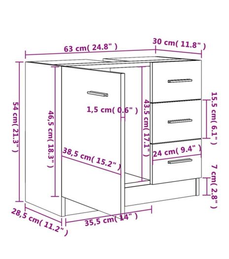 Sink Cabinet | White | Engineered wood | Medium | Bathroom Sink Cabinet