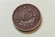 1958 Elizabeth II UK Half Penny