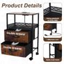 Slim Bedside Table Set of 2 with Charging Station & 2 Drawers - Narrow End Table with 2 Outlets, USB Ports,Industrial Rustic Brown Nightstand for Small Spaces, Bedroom, Living Room Image 4