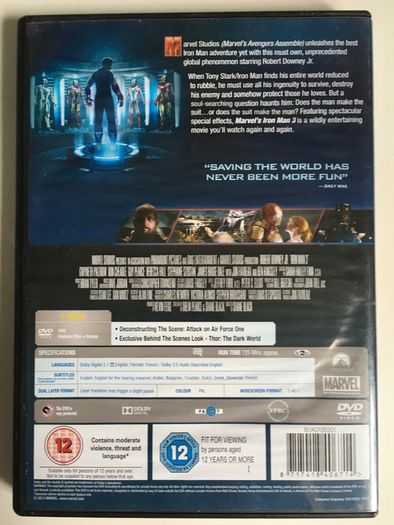 Iron Man 3 (Marvel) [2013] Robert Downey Jr, Gwyneth Paltrow, Don Cheadle, Guy Pearce, Rebecca Hall, Stephanie Szostak, James Badge Dale, William Sadler, Miguel Ferrer, Jon Favreau & Ben Kingsley [Movie DVD]