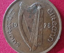 Ireland Excellent 1928 Penny Coin