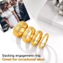Brand New PROSTEEL mens ring 18k gold plated size 54 sandblasted band Image 4