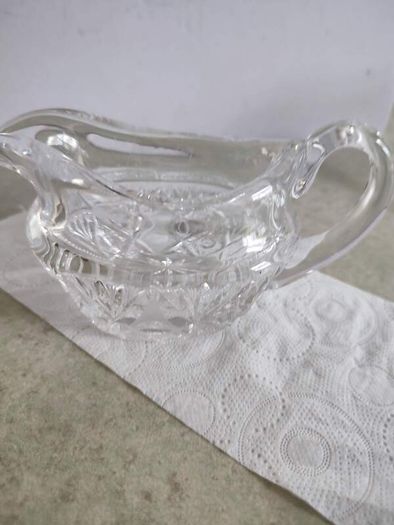 Vintage Bohemia Hand Cut Lead Crystal 24% Au Plomb Czechoslovakia  Cream or milk jug