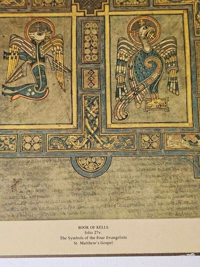 Printed Icon of Book of Kells "Four Evangelists"