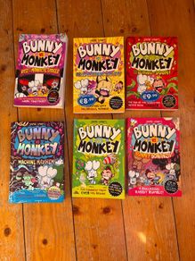 Six Bunny versus Monkey books