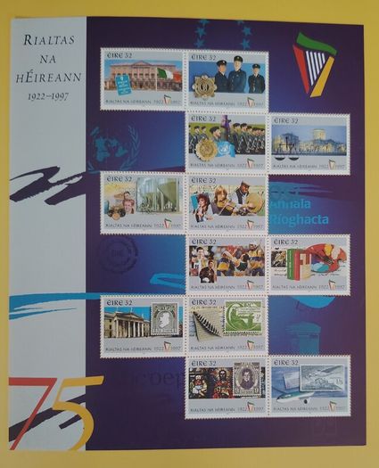 Ireland 1997 An Post 75th Anniversary of the State Commemorative Stamp Folder