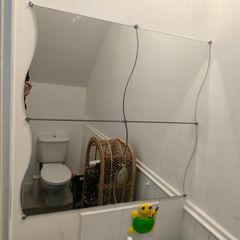 mirror tiles 4 square modular panels wall IKEA KRABB