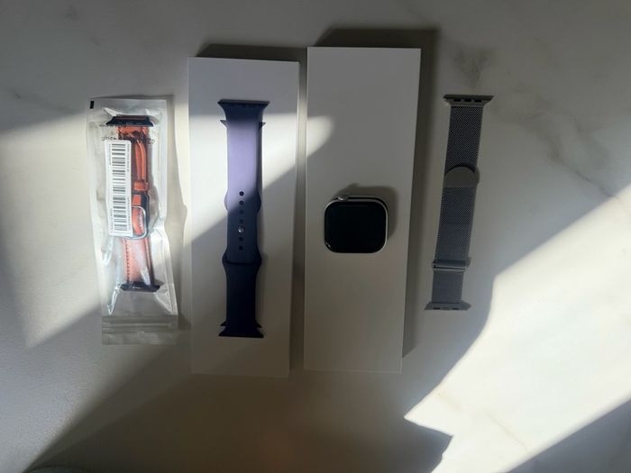 Like New Apple Watch Series 11, 46mm Silver, Blue Rubber Band
