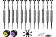 FREE P&amp;P Steel tip Darts Set Aluminium shafts+Sharpener+Tool+Protectors+16 Flights,For 4 Beginners