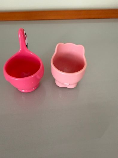 Flamingo and Pig childrens egg cups