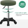 Round Rolling Stool with Wheels Height Adjustable Stool Spa Stool for Salon Massage Home Kitchen Dark Green Image 3
