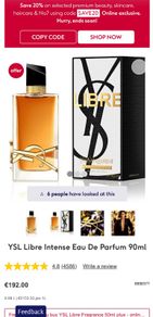YSL Libre intense 100ml parfum for her