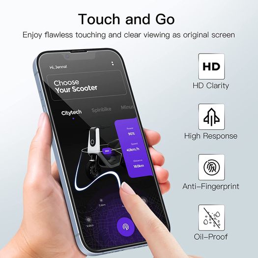 For iPhone 14 Plus Tempered Glass Screen Protector Saver Cover Case Friendly New - FHT33IPTG