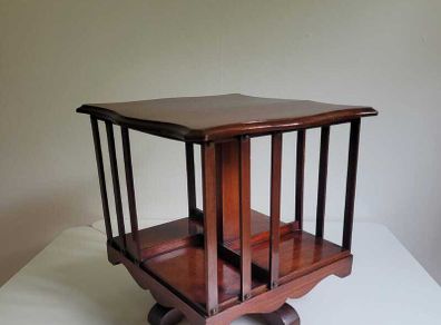 Vintage Irish Mahogany Table-Top Revolving Bookcase by The Kilkenny Woodworkers