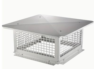 NEW UNOPENED Stainless Steel Fireplace Chimney Cap Cowl Cover, 43x43cm