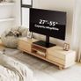 NEW SALE | Universal TV Stand for 27-55 Inch TV, Height Adjustable & 10 Degree Horizontal Adjustable Table Top TV Stand with 8mm Glass Base, Pedestal TV Mount Stand Bracket Max VESA 400x400mm Holds 40kg Image 2