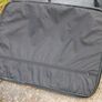 Large Navy Blue Suitcase with Brown Straps Image 3