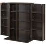4 Tier Media Storage Cabinet Bookcase with Doors CD DVD Book and Game Storage Organiser Rustic Brown Image 4