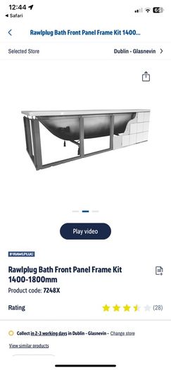Bath tub side panel frame