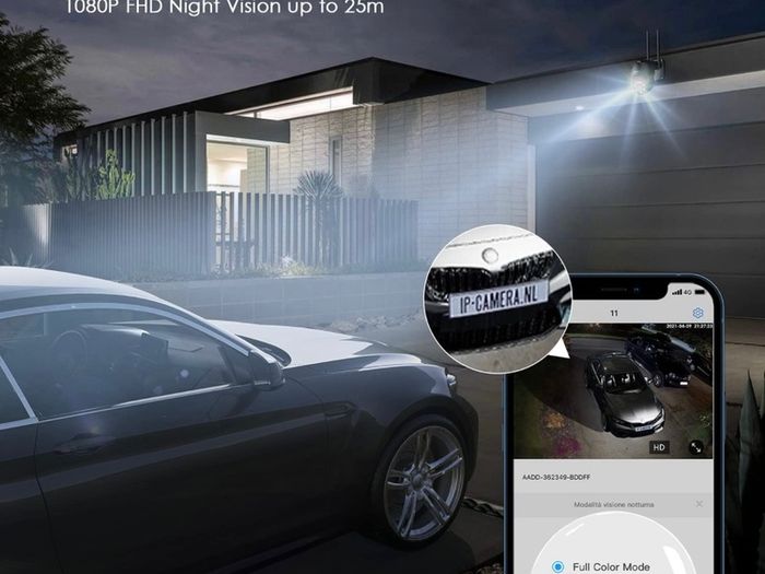 360 Degree Security Camera Outdoor, 25m Colorful Night Vision Wireless WiFi Wired CCTV Camera System,Motion Intelligent Auto Track Home PTZ Camera,Pan Tilt,1080P,2-way Audio,IP66,Siren,Support