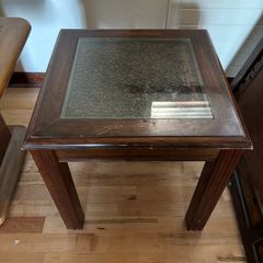 Coffee table with filled coffee beans