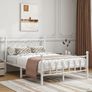 Double Bed Frame with Headboard and Footboard,Metal Platform Bed Frame Double Bed With Storage No Box Spring Needed,Strong Steel Slat Support/Mattress Base/White Image 3