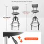 Shop Stool with Backrest 360 Swivel Adjustable Height Roller Creeper Seat Image 2