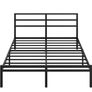Metal Double Bed Frame with Headboard and Footboard | Fits 135 x 190 cm Mattress, Steel Slats Support, 30 cm Storage Space Underbed, Noise Free, Easy Assembly, Black Image 9
