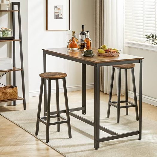 NEW SALE | Set of 2 Bar Stools, Tall Breakfast Bar Stools with Footrest for Kitchen, Industrial Bar Chairs for Party Room