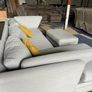 Grey corner sofa with matching footstool Image 5