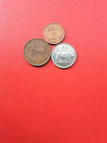 1990 Irish 1p, 2p and 5p