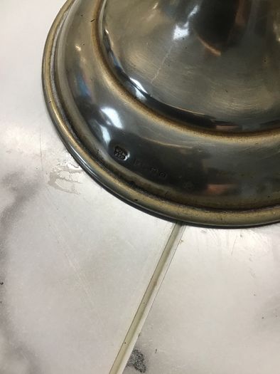 Unique Cone shaped 1950's Flower Vase on EPNS base