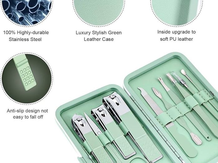NEW SALE | 10pcs Professional Nail Clippers Kit Pedicure Care Tools-Stainless Steel Grooming Tools for Travel