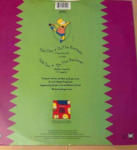 The Simpsons Do the Bartman Original 1991 12inch Vinyl