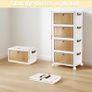 FACTORY 4 Tier Stackable Storage Box Set with Lids, 23L Capacity per Tier, Wheeled Storage Bins with Brakes Image 3