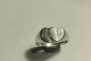 1978 Double Heart Sterling Silver Ring