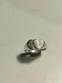 1978 Double Heart Sterling Silver Ring