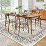 Rugs Living Room 150x210 cm Washable Rug Beige/Blue/Orange Living Room Rug, Rugs for Bedroom, Vintage, Boho, Oriental, Lounge, Dining Room, Home Office, Low Pile, Non Slip, OEKO, Print Image 9