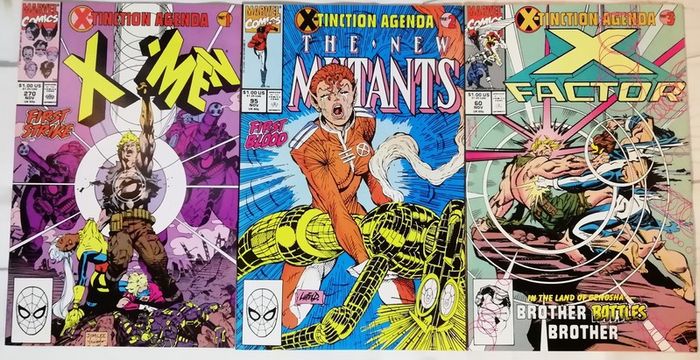X-men X-tinction Agenda Parts 1-9 Full Set - Jim Lee / Rob Liefeld (1990)
