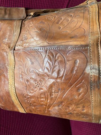 Large Vintage Leather Hold- All