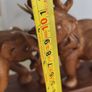 Hand Carved Wooden Elephants Fighting Elephants Vintage Wood Statue Sculpture Image 3