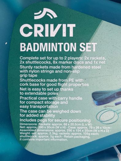 CRIVIT Badminton Set Brand New & Sealed