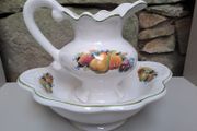 Vintage fruit jug and bowl