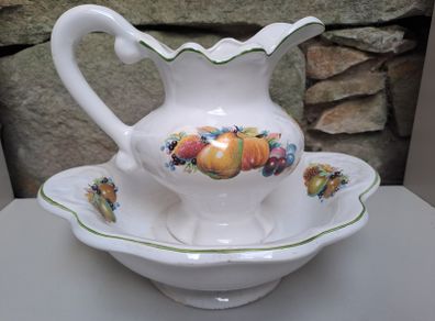 Vintage fruit jug and bowl