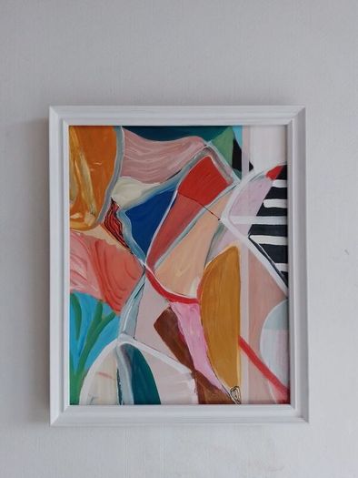 Original Eclectic Abstract Painting Colour Block Original Art