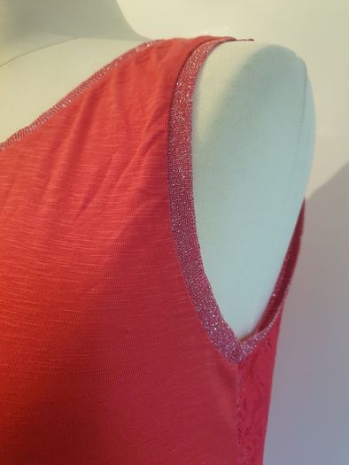 An'ge Paris Ladies Pink Sparkly Top With Back Lace Detail New With Tags RRP E44