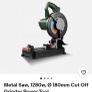 Metal Saw, 1280w, 180mm Cut Off Grinder Power Tool Image 3