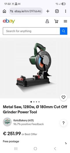 Metal Saw, 1280w, 180mm Cut Off Grinder Power Tool