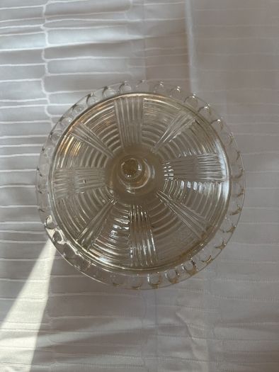 Mid-Century Modern Clear Glass Lidded Sugar Bowl / Candy Dish
