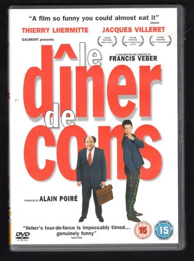 Le Diner De Cons DVD Movie staring Thierry Lhermitte & Jacques Villeret